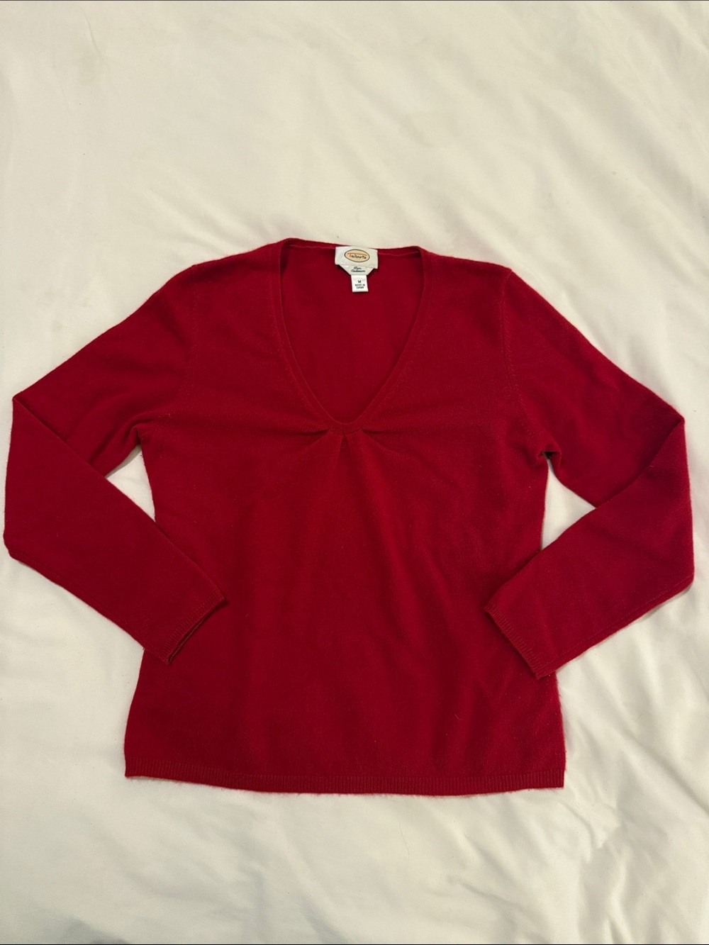Talbots Deep Red V-Neck Sweater